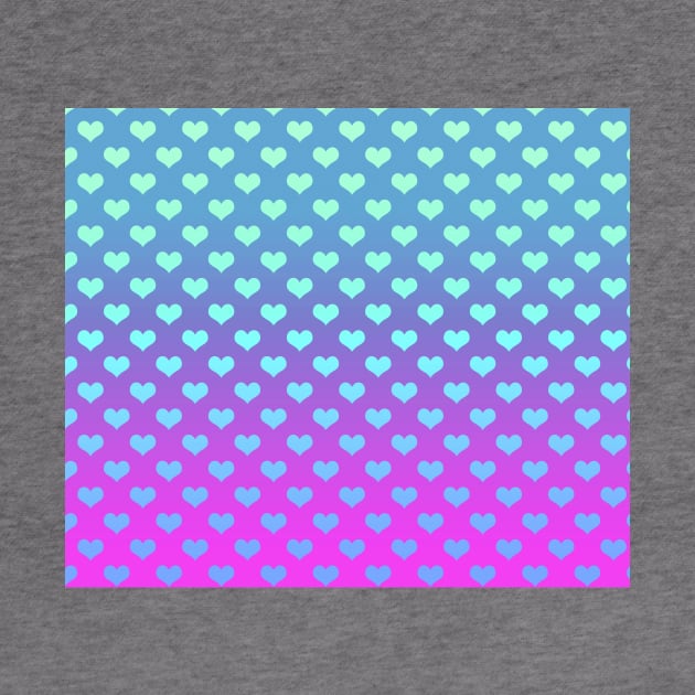 Gradient Pink Purple Blue Hearts Pattern by saradaboru